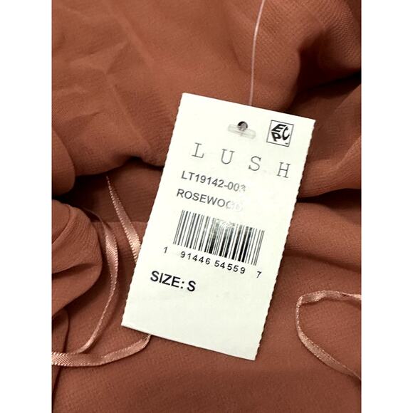 Lush Sleeveless Lace Top Trimmed Back Cami Lightweight Burnt Orange W Small NWT - Picture 8 of 11